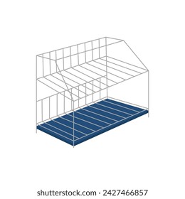 Dish rack, gray and blue illustration.
