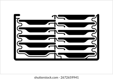 Ícone de Rack de prato, Ilustração de arte vetorial do ícone da placa de drenagem