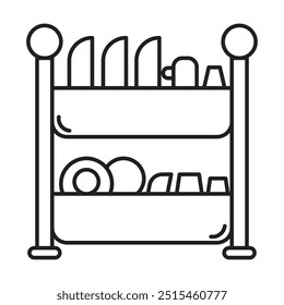 Dish rack icon vector on white background
