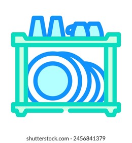 dish rack restaurant equipment color icon vector. dish rack restaurant equipment sign. isolated symbol illustration