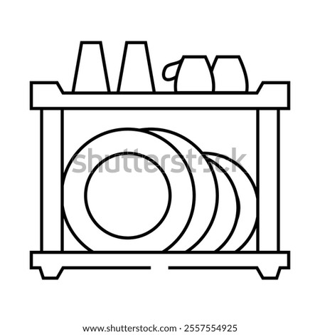dish rack restaurant equipment line icon vector. dish rack restaurant equipment sign. isolated contour symbol black illustration