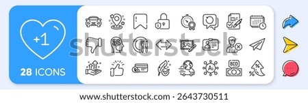 Dish, Remove account and Stress line icons. Interest rate, AI generate, Inflation icons. Pack of Sync, Car, Hypoallergenic tested icon. Lock, Paper plane, Voting ballot pictogram. Vector