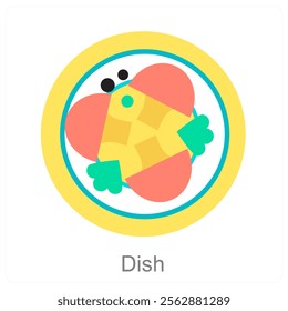 Dish and restaurant icon concept