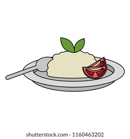 dish with rice and tomatoe