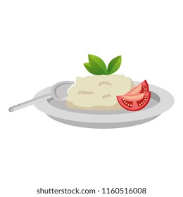 dish with rice and tomatoe