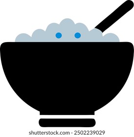 Dish of Rice vector icon.