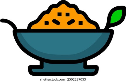 Dish of Rice vector icon.