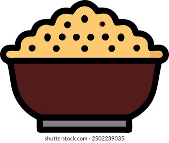 Dish of Rice vector icon.