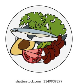 dish with salmon and broccoli