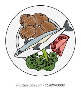 dish with salmon and potatoes