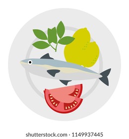 dish with salmon and tomatoes