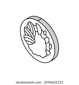 dish seafood isometric icon vector. dish seafood sign. isolated symbol illustration