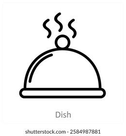 Dish and serve icon concept