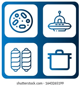 dish simple icons set. Contains such icons as Petri dish, Ufo, Sausage, Pot, can be used for web, mobile and logo