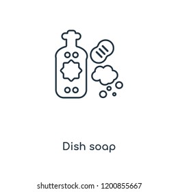 Dish soap concept line icon. Linear Dish soap concept outline symbol design. This simple element illustration can be used for web and mobile UI/UX.