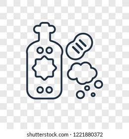 Dish soap concept vector linear icon isolated on transparent background, Dish soap concept transparency concept in outline style