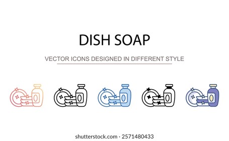 Dish Soap icon design with white background stock illustration