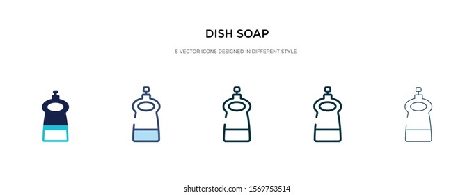 dish soap icon in different style vector illustration. two colored and black dish soap vector icons designed in filled, outline, line and stroke style can be used for web, mobile, ui