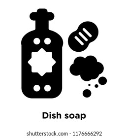 Dish soap icon vector isolated on white background, logo concept of Dish soap sign on transparent background, filled black symbol