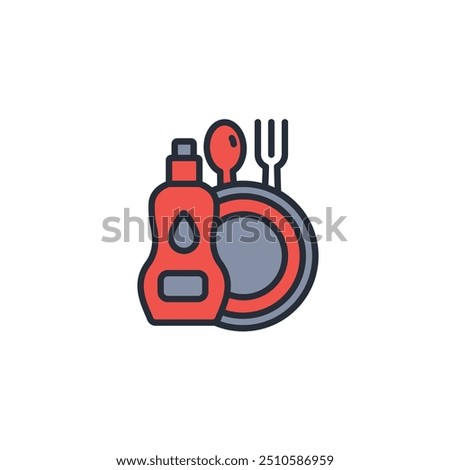 dish soap icon. vector.Editable stroke.linear style sign for use web design,logo.Symbol illustration.