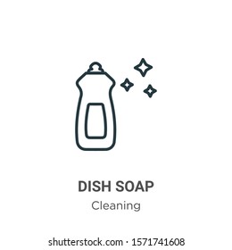 Dish soap outline vector icon. Thin line black dish soap icon, flat vector simple element illustration from editable cleaning concept isolated on white background