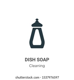 Dish soap vector icon on white background. Flat vector dish soap icon symbol sign from modern cleaning collection for mobile concept and web apps design.