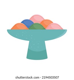 dish with Songpyeons on white background