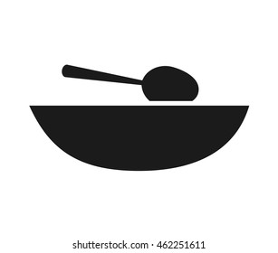dish soup spoon icon vector illustration design