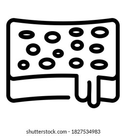 Dish sponge icon. Outline dish sponge vector icon for web design isolated on white background