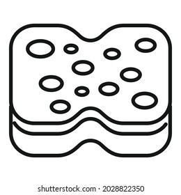 Dish sponge icon outline vector. Clean wash. Scrub cleaner