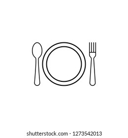 dish, spoon, knife, table etiquette icon. Can be used for web, logo, mobile app, UI, UX