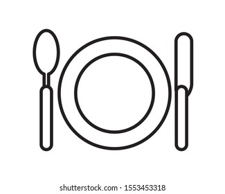 dish with spoon and knife vector illustration design