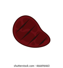Dish steak icon in flat style isolated on white background. Food symbol