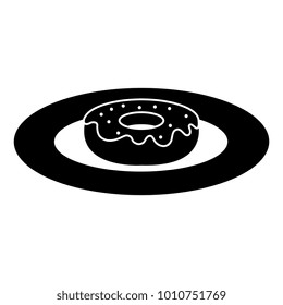 dish with sweet donut icon
