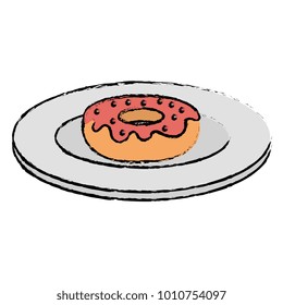 dish with sweet donut icon