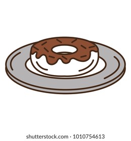 dish with sweet donut icon