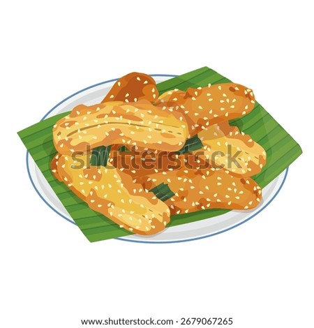 A dish of thai deep fried banana