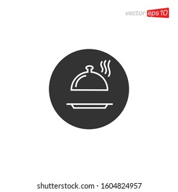 Dish or Tray Food Icon Design Illustration