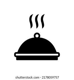 dish, tray icon vector illustration logo template for many purpose. Isolated on white background. glyph style.