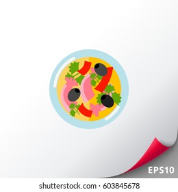 Dish with vatapa vector icon