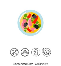 Dish with vatapa vector icon