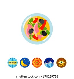 Dish with vatapa vector icon