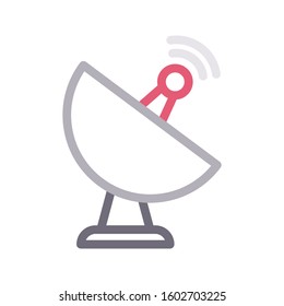 dish vector color line icon 