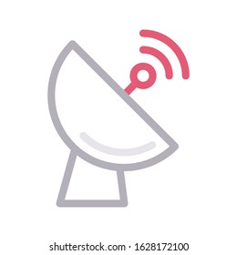 dish vector color line icon 
