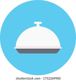 dish vector flat color icon 