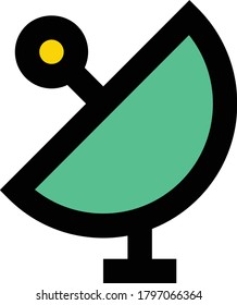 dish vector flat color icon 