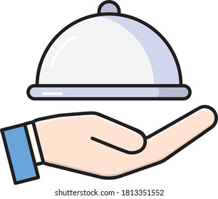 dish vector flat color icon 