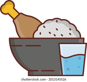 dish vector flat color icon