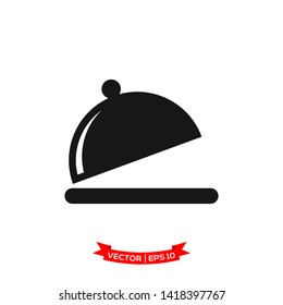 dish vector icon in trendy flat style, tray of food icon, restaurant icon 