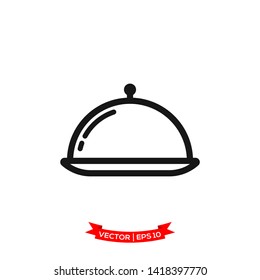 dish vector icon in trendy flat style, tray of food icon, restaurant icon 